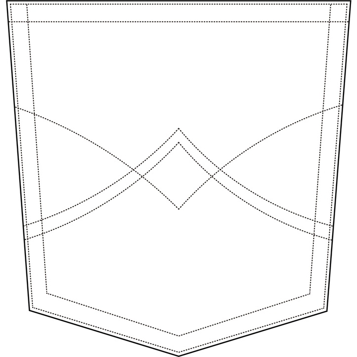 女直筒右后尖角口袋装饰线2