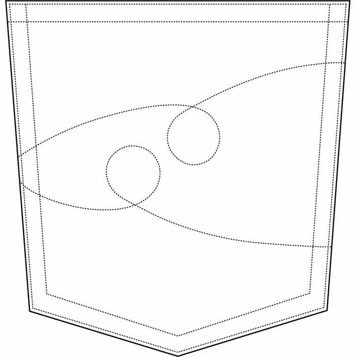 女直筒右后尖角口袋装饰线3