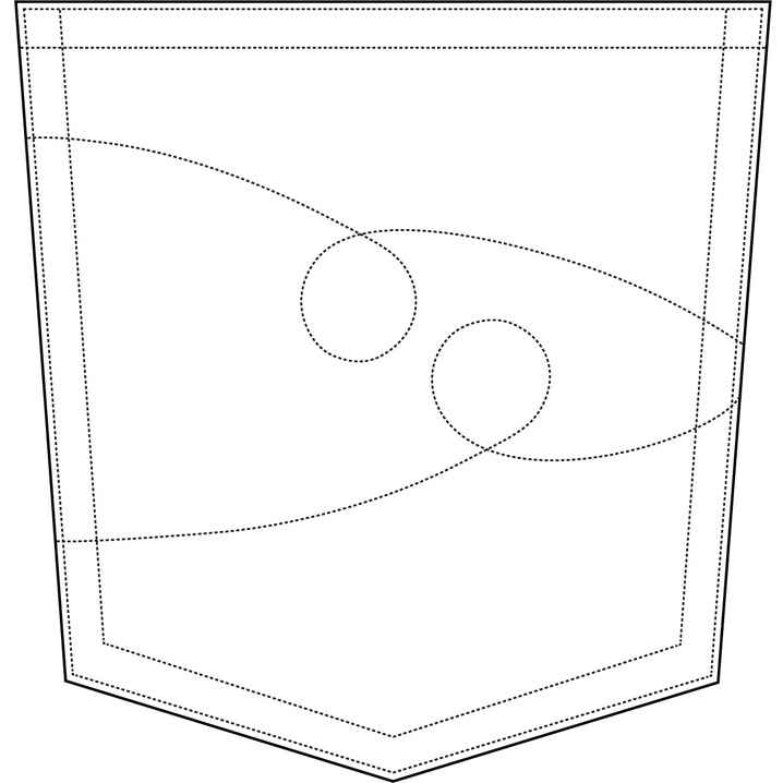 男直筒右后尖角口袋装饰线3